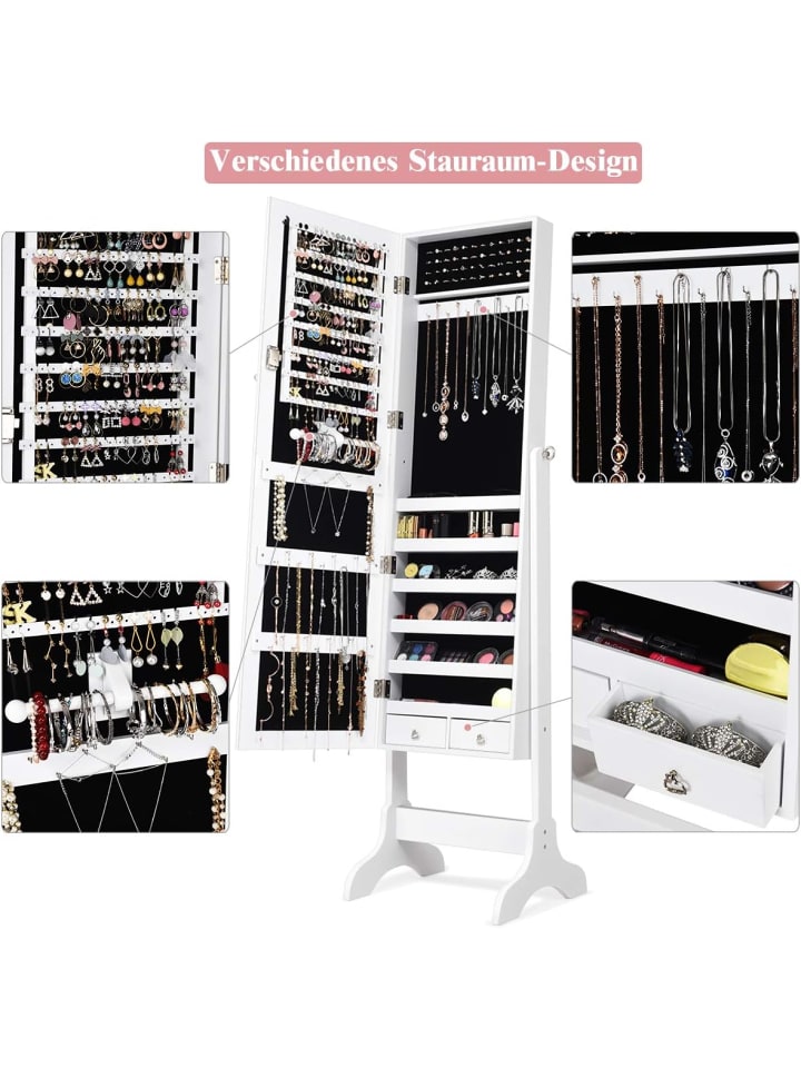 COSTWAY Schmuckschrank in Weiß günstig kaufen 120 cm