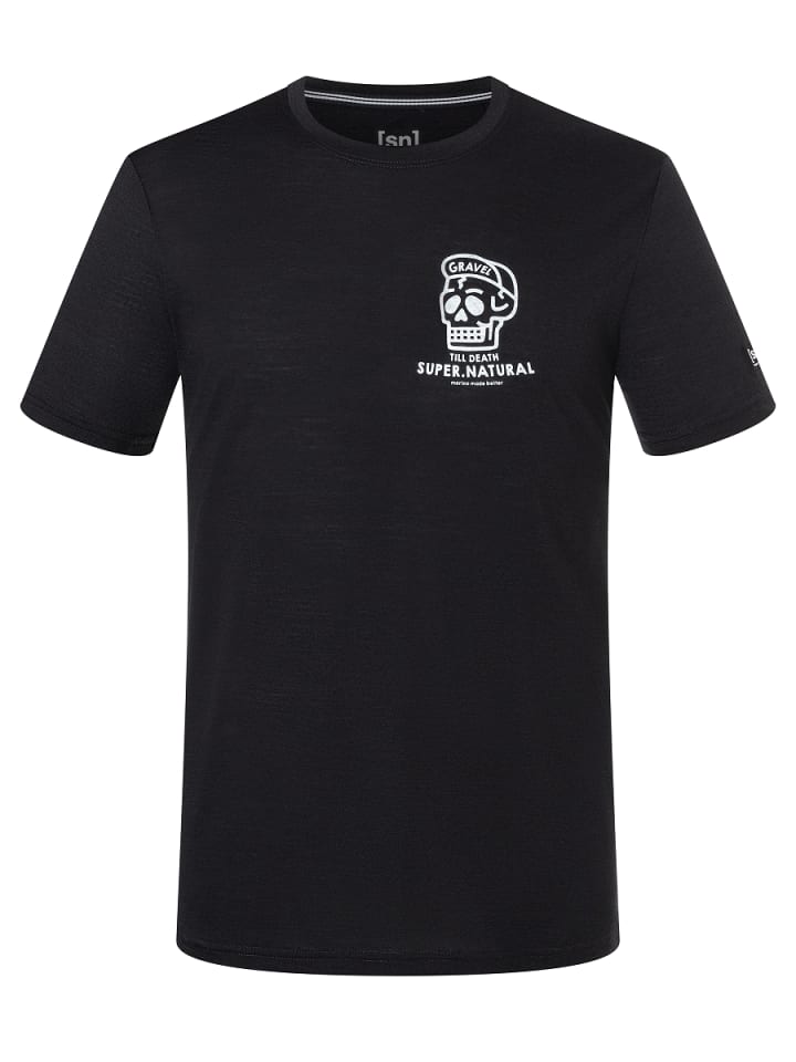 super.natural Merino T-Shirt M GRAVEL TEE in schwarz günstig kaufen