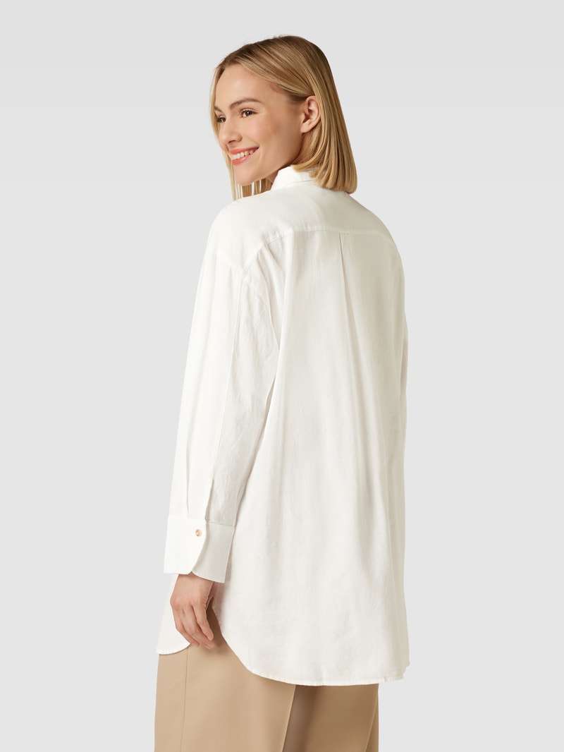Longbluse mit abgerundetem Saum Modell 'Maddie' in weiß