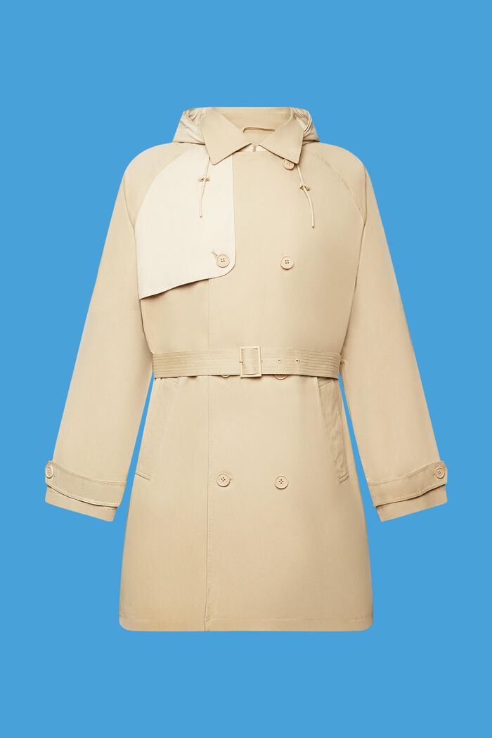 Kurzer Trenchcoat mit Kapuze