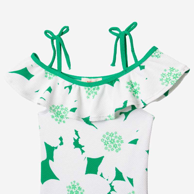 1 pièce fille maxi fleurs vert Catimini