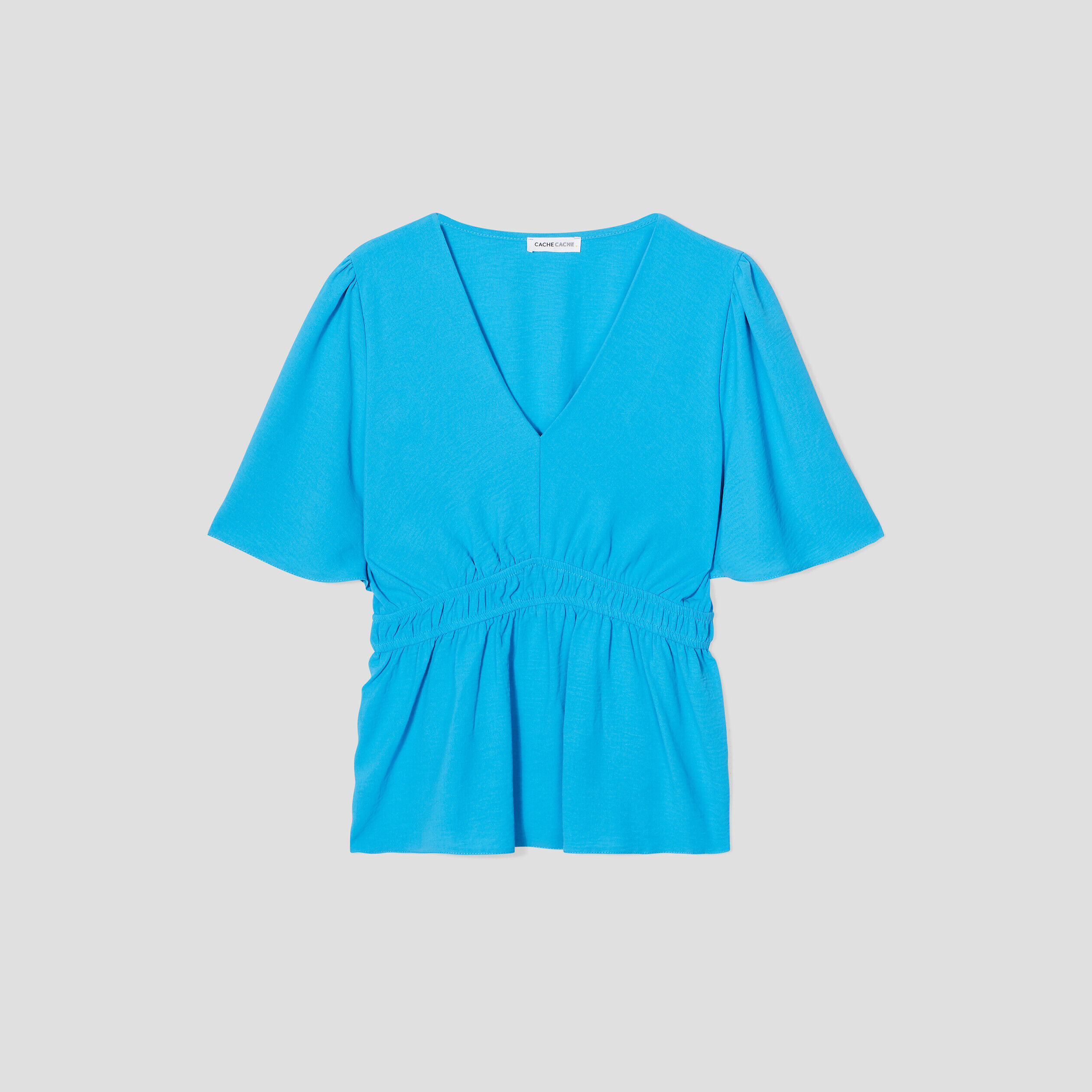 Blouse manches courtes bleu femme | Cache Cache