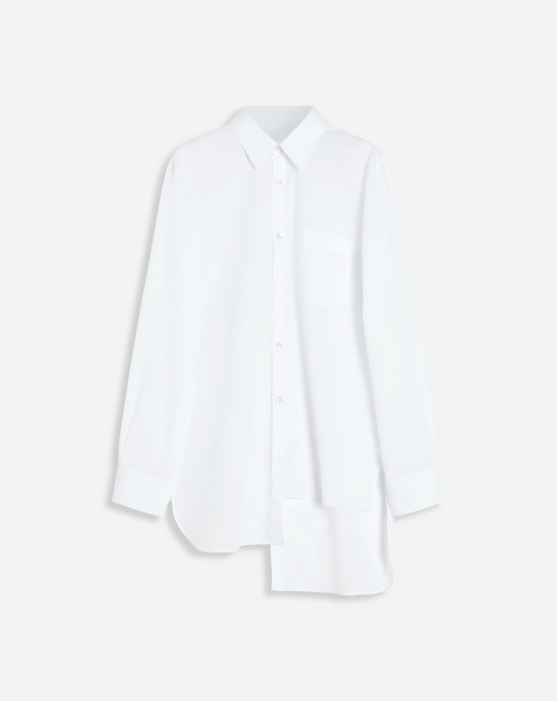 CHEMISE ASYMÉTRIQUE A BANDES TON SUR TON