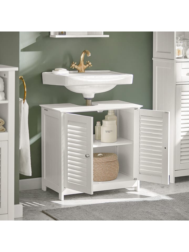 SoBuy Waschbeckenunterschrank in Weiß - (B)60 x (H)58 x (T)34cm günstig kaufen onesize