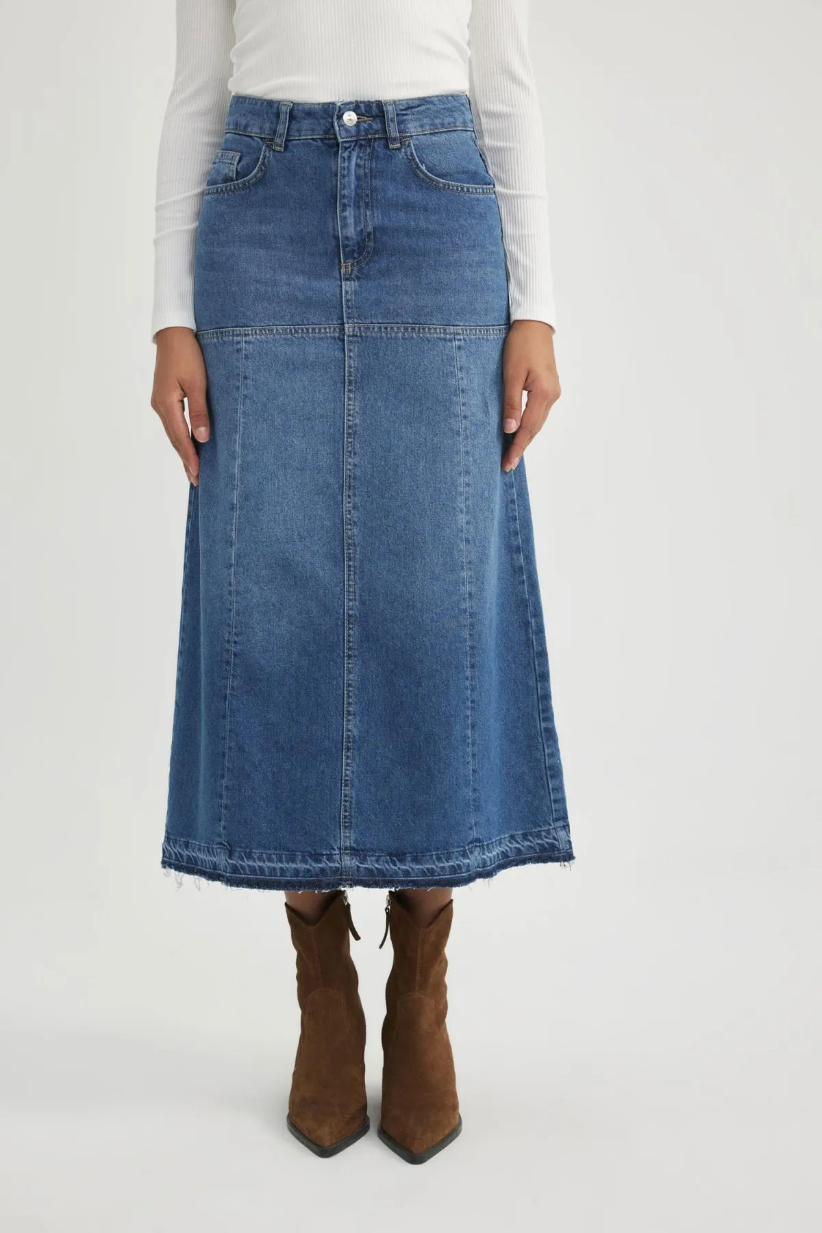 DeFacto  Lang geschnittener Jeans-Midirock B3237ax23wn