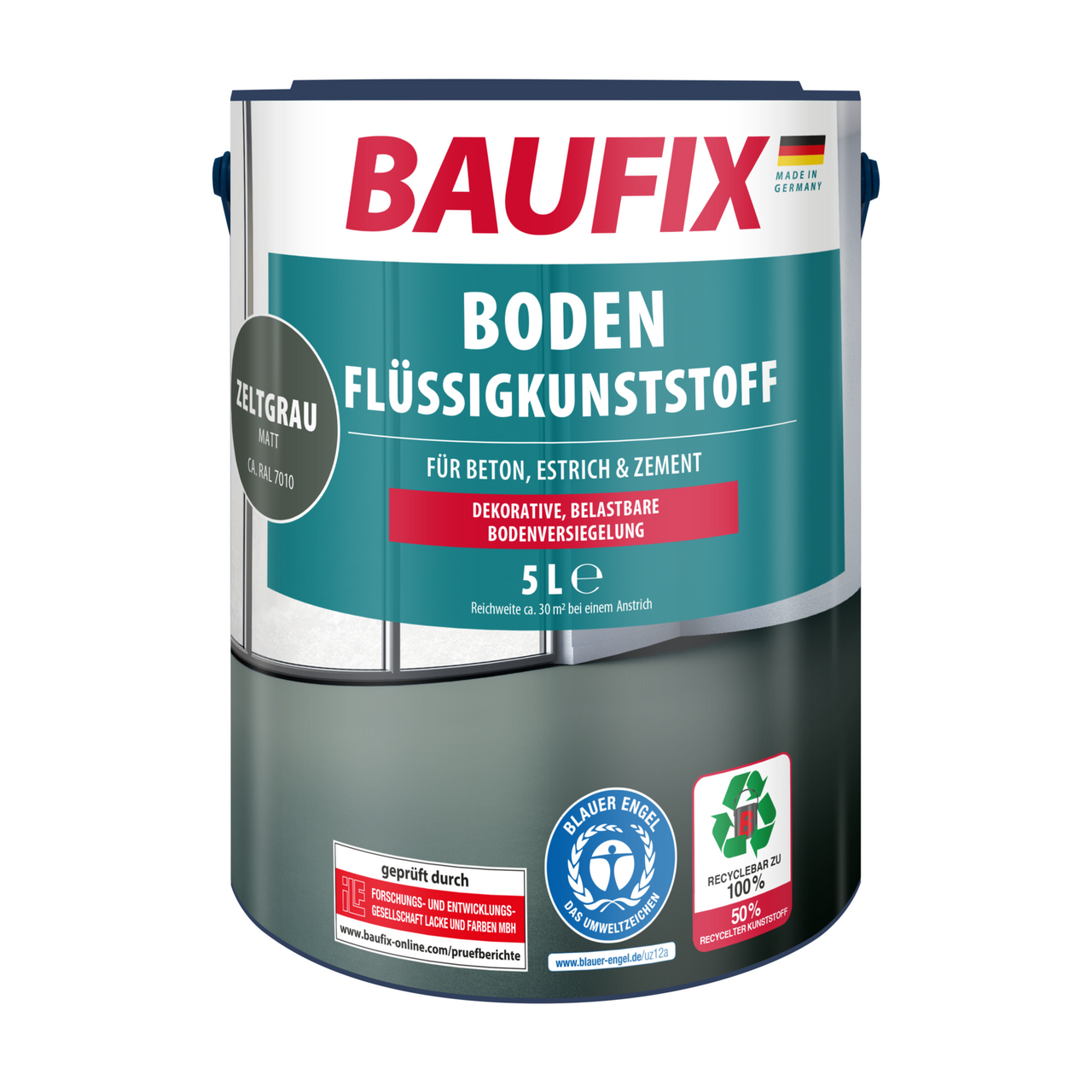 Baufix Boden-Flüssigkunststoff 5 l, zeltgrau