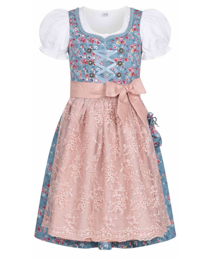 Nübler Kinderdirndl 3-teilig Jule in Blau günstig kaufen