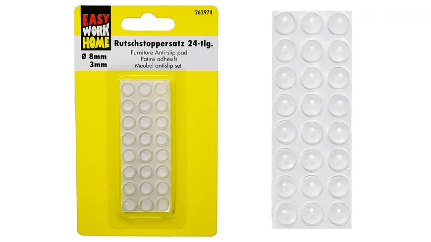 EASY WORK Rutschstopper Set 24teilig transparent
