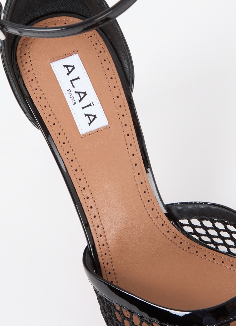 Pantofi cu toc tricotat Alaïa și detalii din piele de vițel