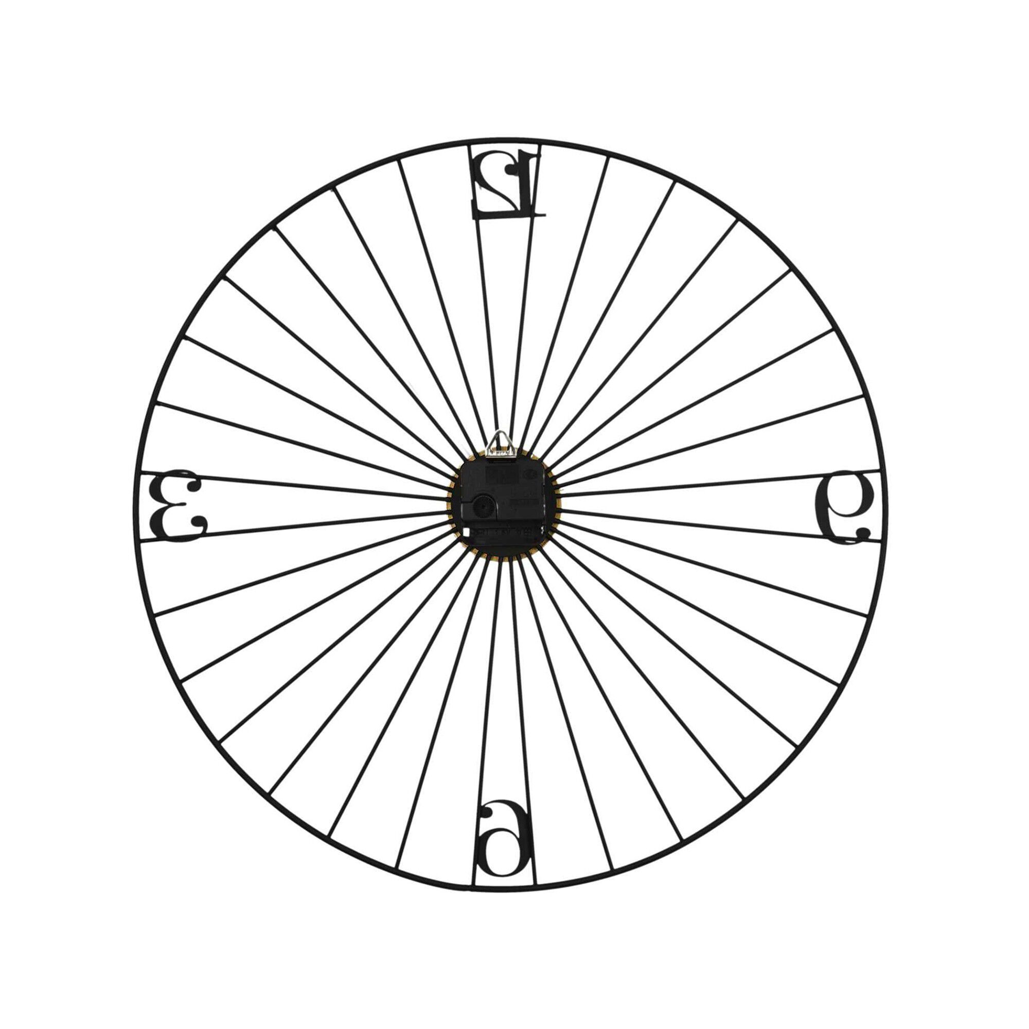 Horloge ronde filaire en métal noir