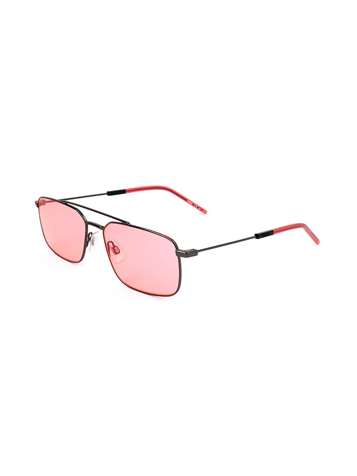 HUGO Herren-Sonnenbrille in Schwarz/ Rot günstig kaufen 58