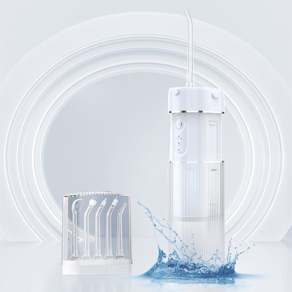 QTIYE Munddusche Elektrische Munddusche Kabellos Oral Wasser Flosser 3 Modi Mit-5 Düsen