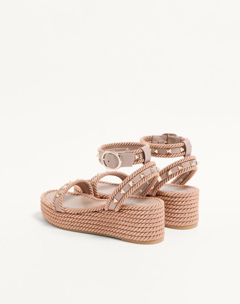 Flatform Rockstud kalveskindssandal 45mm
