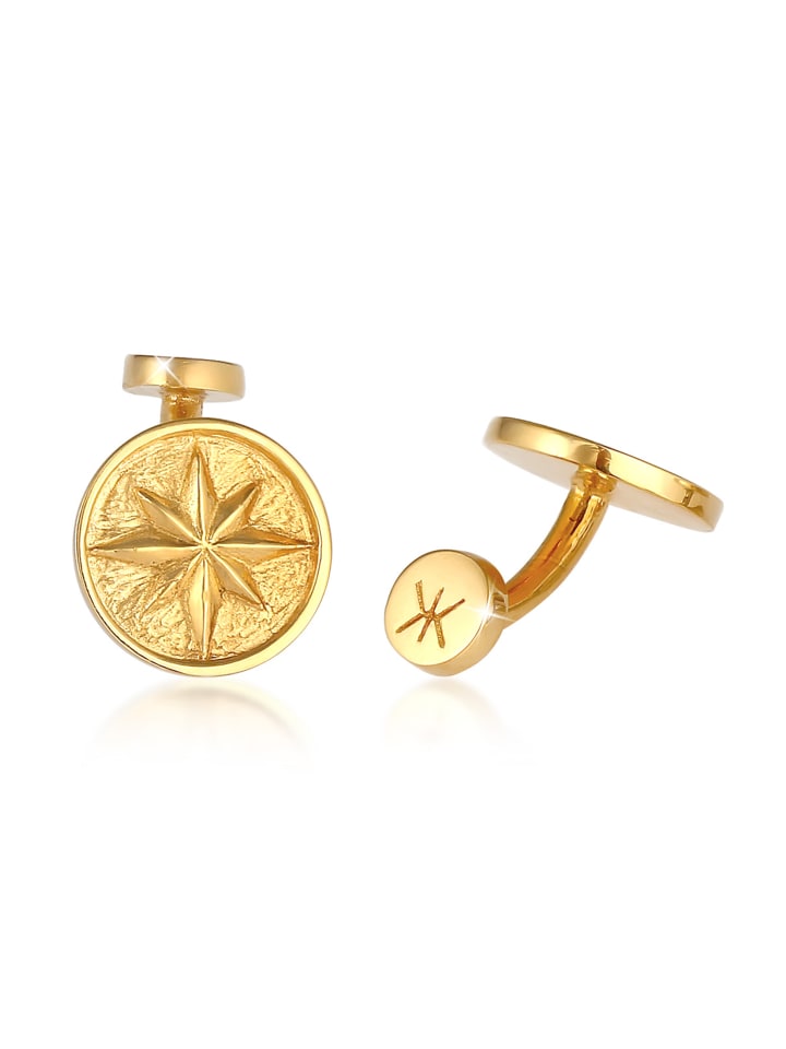 KUZZOI Manschettenknopf 925 Sterling Silber Kompass in Gold günstig kaufen onesize