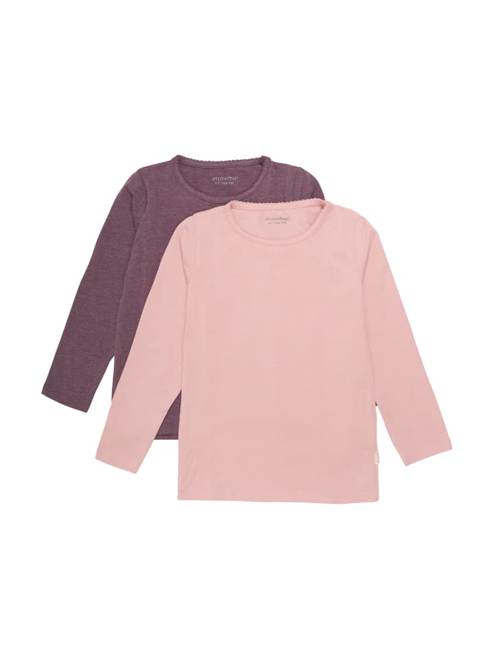 Minymo Longsleeve MINYMO - MIBasic 35 T-shirt LS (2-pack) - 3935 in Rosa günstig kaufen