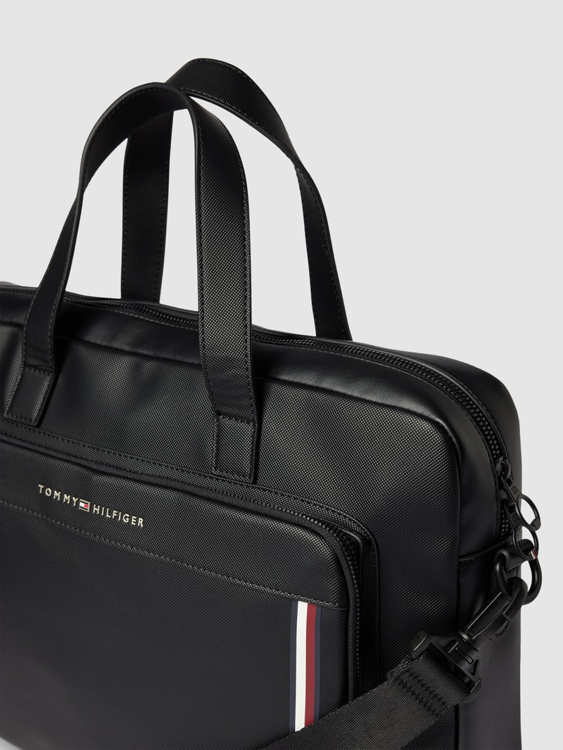 Laptoptasche mit Label-Details Modell 'PIQUE' in schwarz
