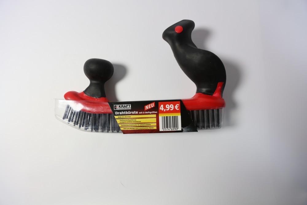 Kraft Werkzeuge Bürste mit 2-Handsoftgriffen