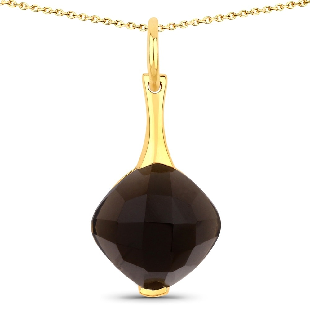 Rafaela Donata Chaîne Argent sterling Quartz fumé en Or jaune Bijoux