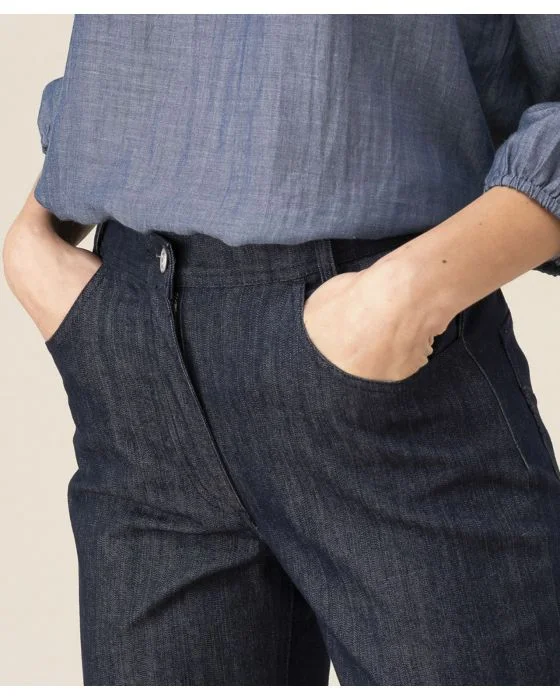 Pantalon stretch en toile, 3 statures.