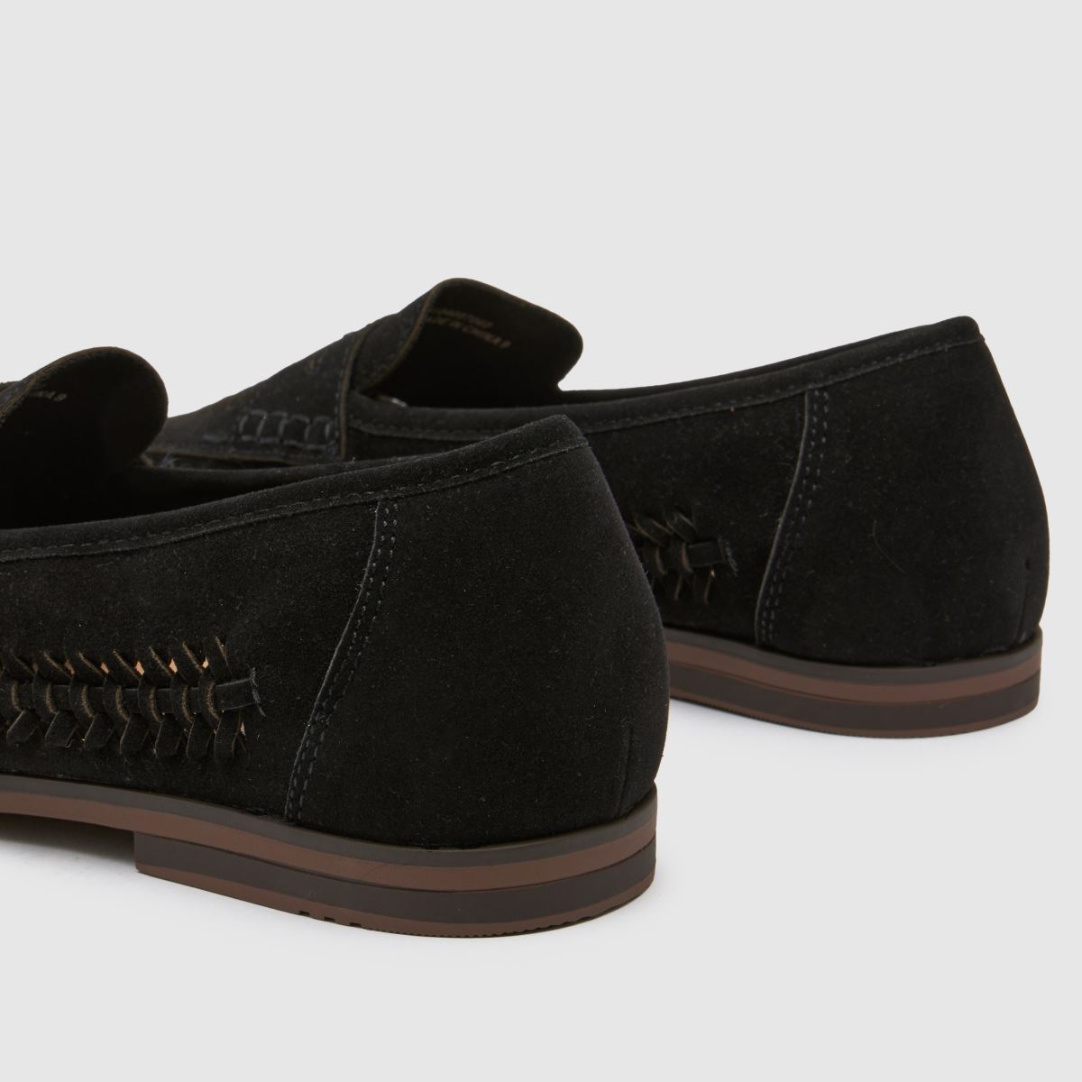 Schuh Reem szőtt mokaszin cipő fekete színben