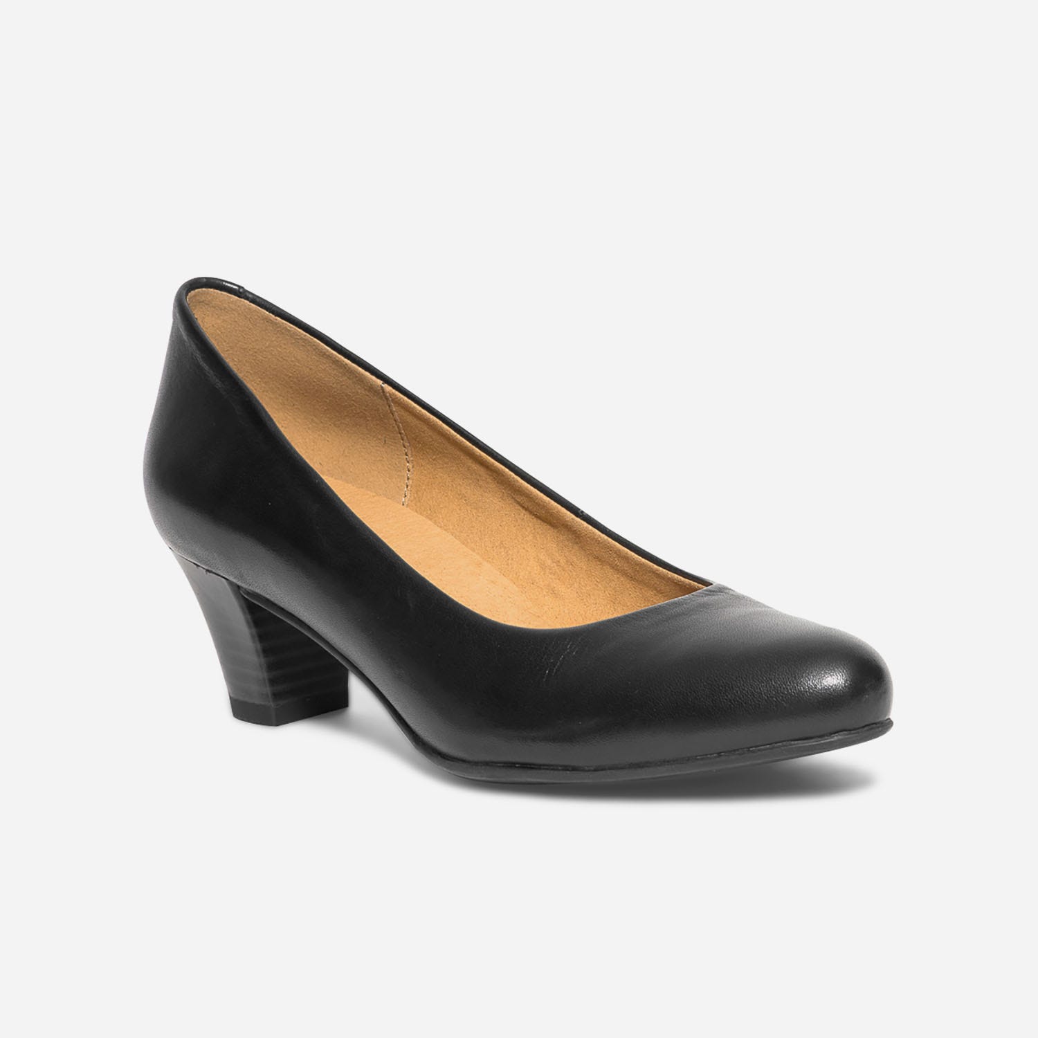 Escarpin confort noir en cuir