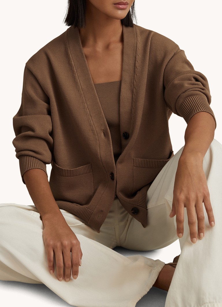 Vestă Reiss Harper din tricot fin cu buzunare laterale