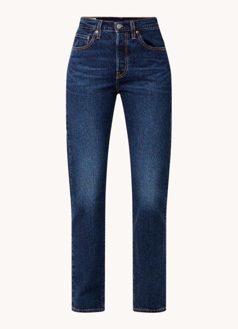 Blugi Levi's 501 cu talie înaltă și croială dreaptă, într-o nuanță închisă