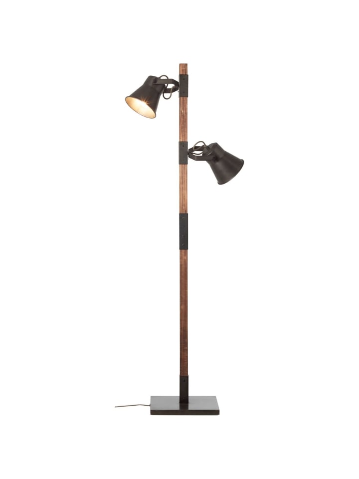 Brilliant Standleuchte, 2-flammig Plow 153,5x51x30 cm in schwarz stahl/holz günstig kaufen onesize