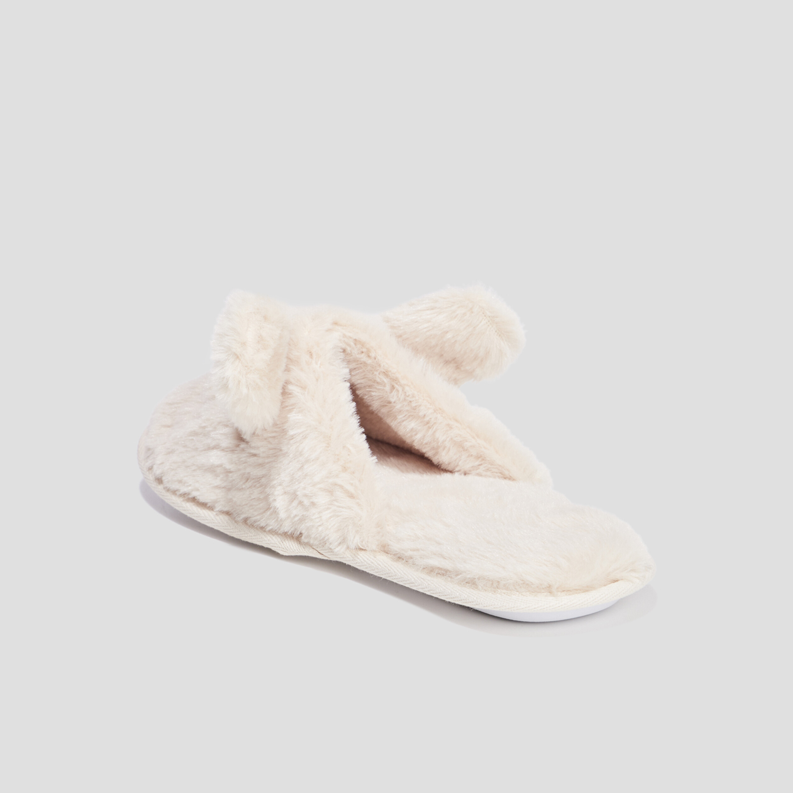 Chaussons mules imitation fourrure sable femme | La Halle
