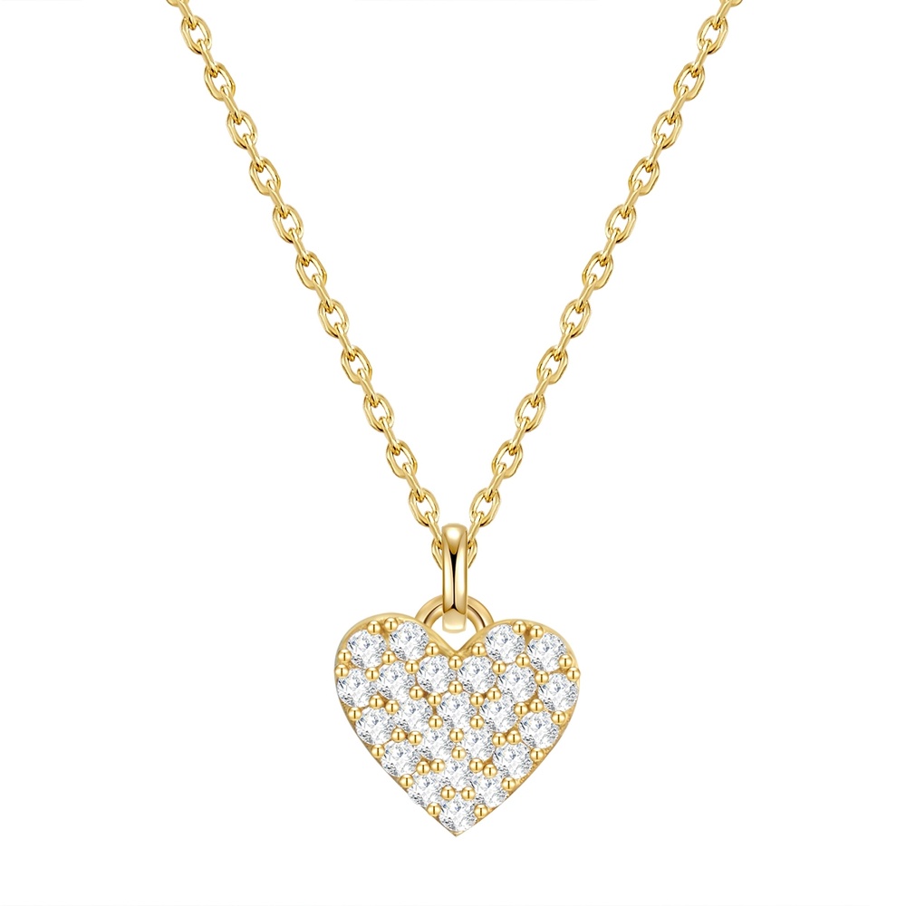 Glanzstücke München Collier en argent Coeur Argent sterling Oxyde de zirconium (CZ) en Or jaune collier