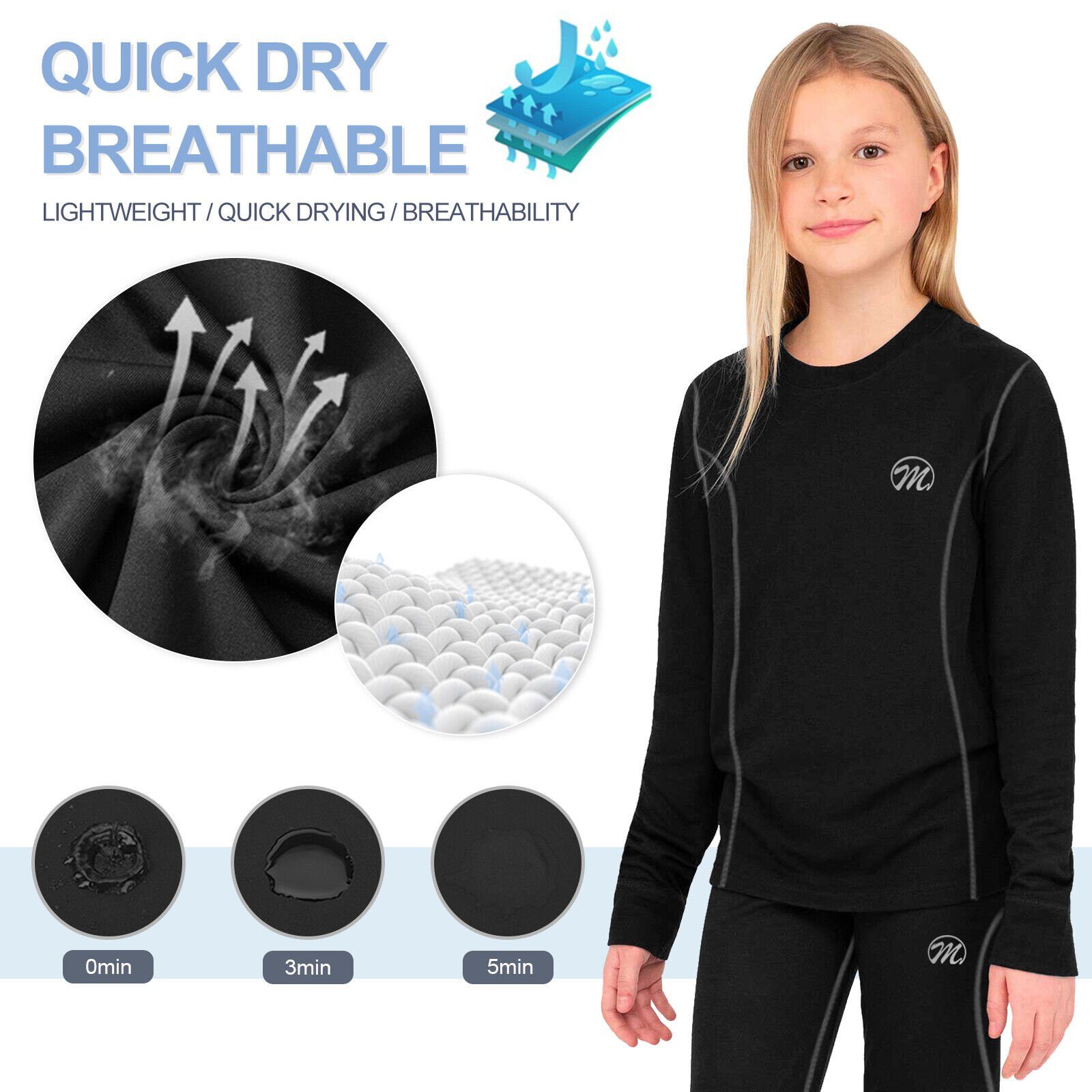 MEETYOO Thermounterhemd Kinder Thermounterwäsche Thermo Unterwäsche Set (Unterhemd Unterhose, Ski Fleece Sport Funktionswäsche) Funktionsunterhemd Skiunterwäsche