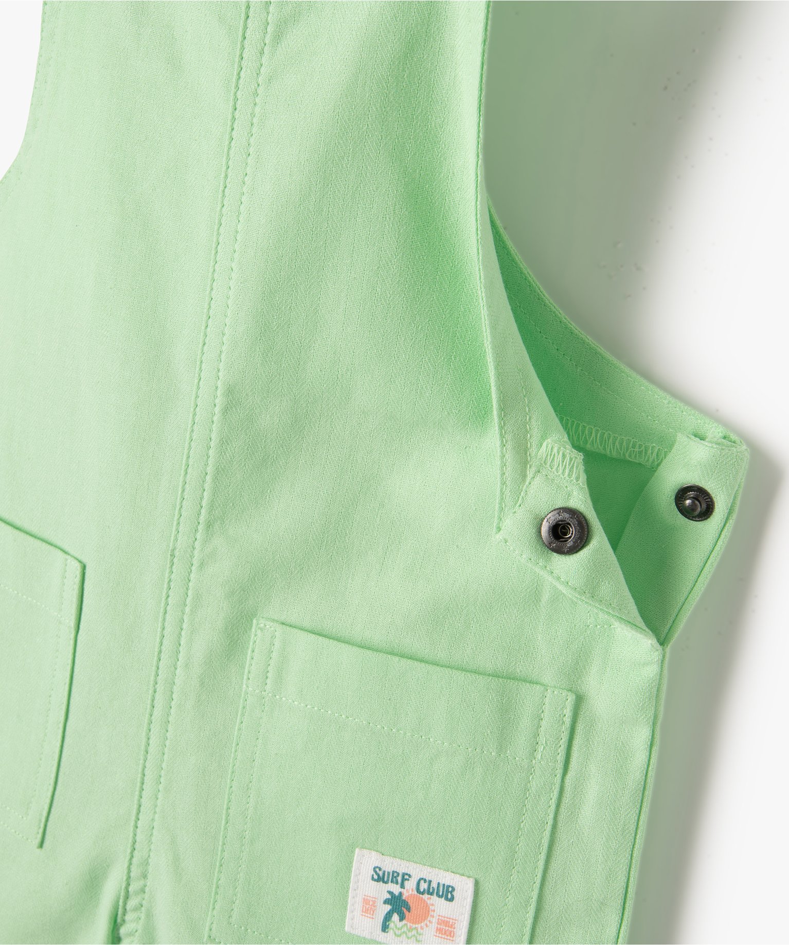 Salopette bébé Garçon courte à revers vert clair | GEMO