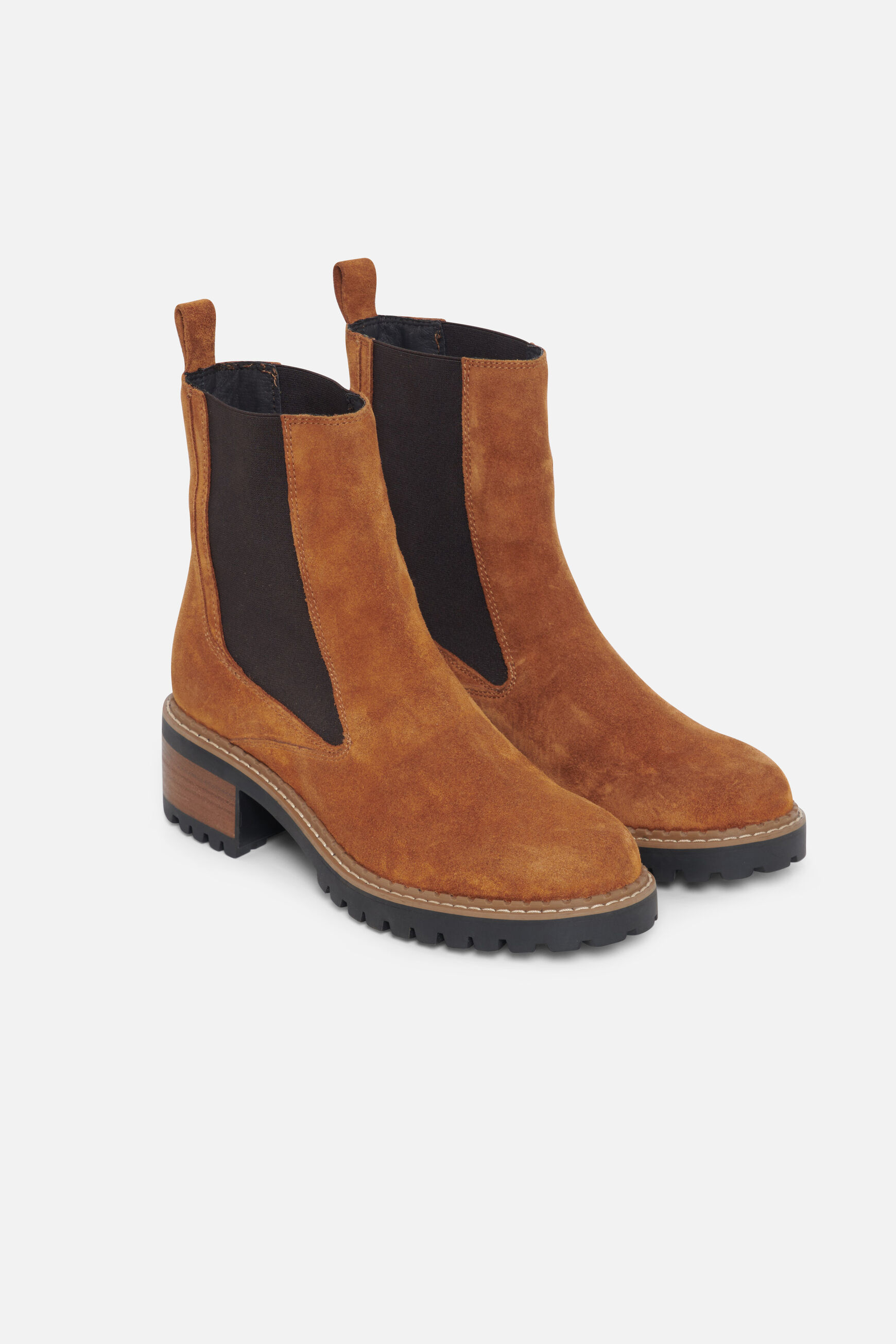 bottines nina 100% cuir camel femme