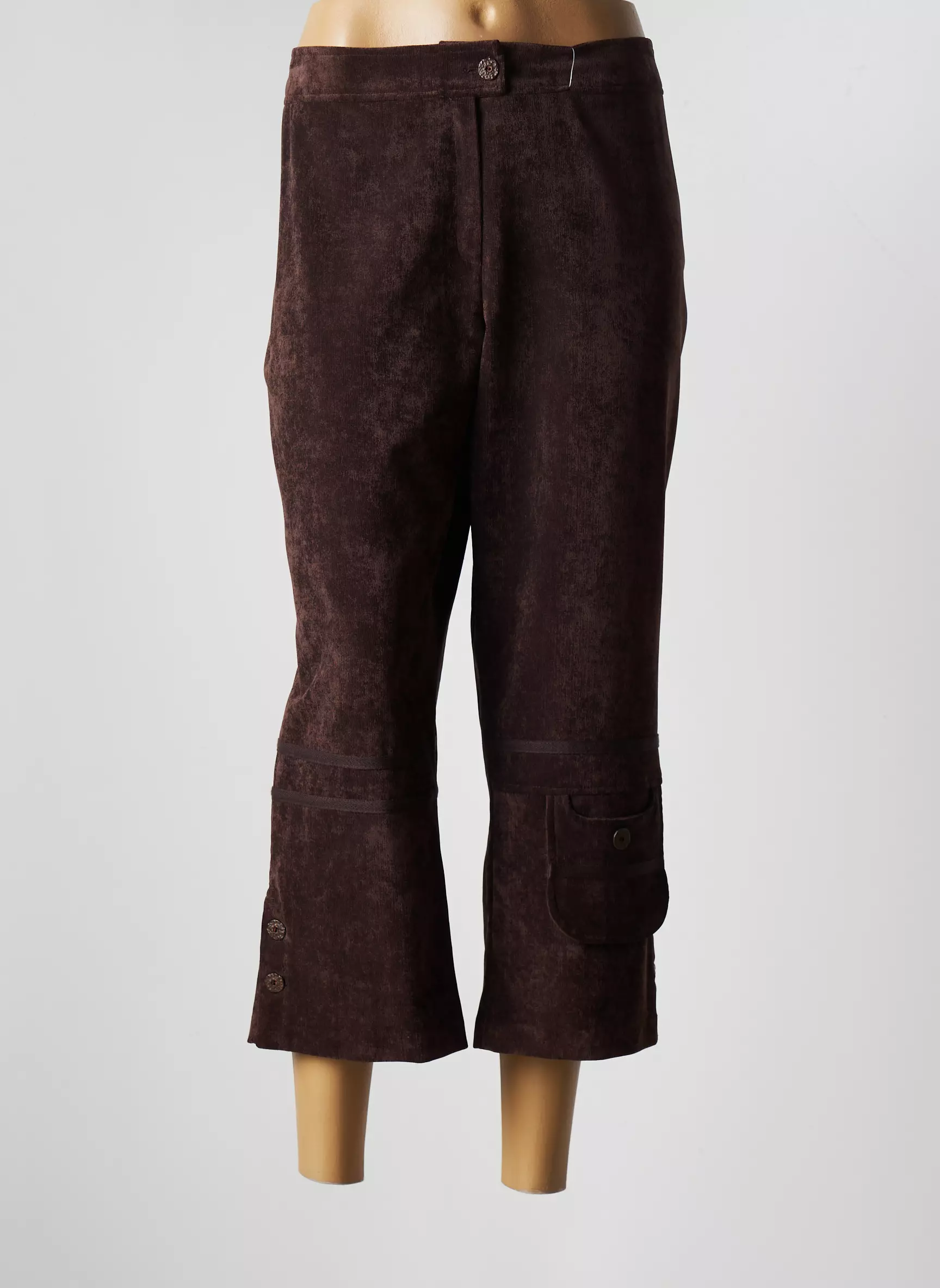 Jean Delfin Pantacourts Femme couleur marron
