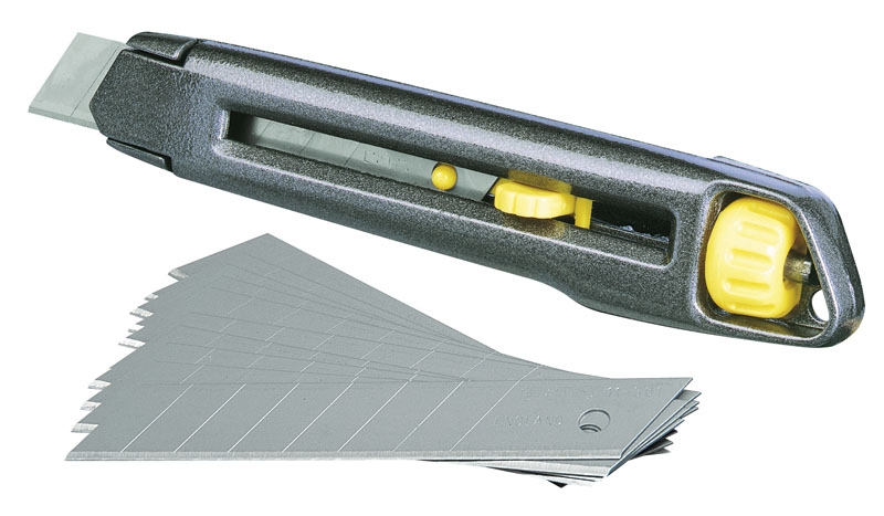 Stanley 1-10-018 Abbrechmesser mit Verriegelungsmechanismus, 18 mm