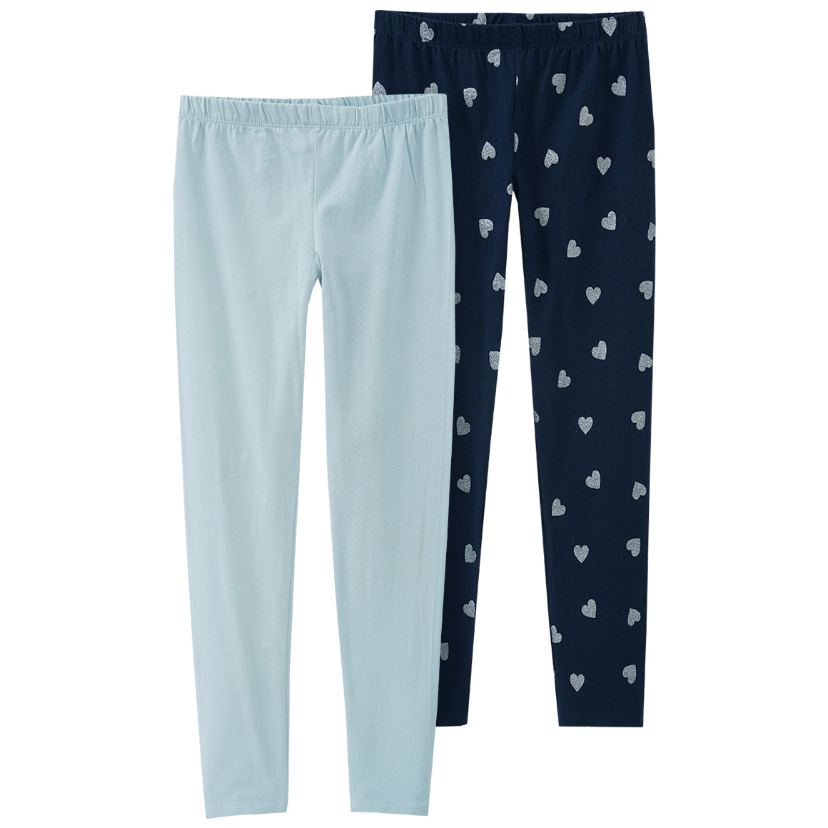 2 Mädchen Leggings in verschiedenen Dessins