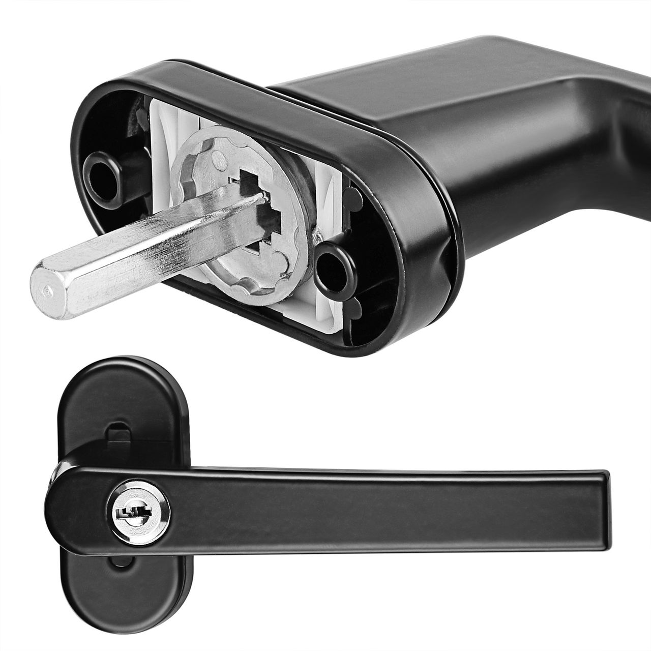 Casaria monzana® Fenstergriff 2er-Set Schwarz abschließbar