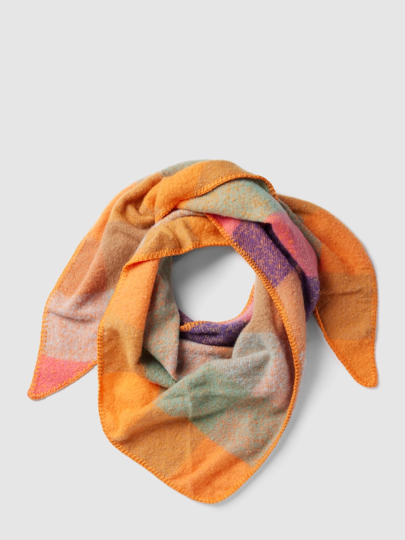 Schal mit Karomuster Modell 'Cosy' in orange