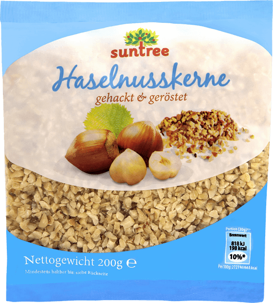 Suntree Haselnusskerne gehackt & geröstet