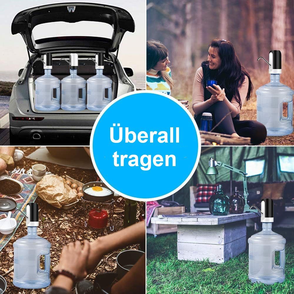 TUABUR Wasserpumpe Tragbare wiederaufladbare USB-Wasserspenderpumpe für den Haushalt