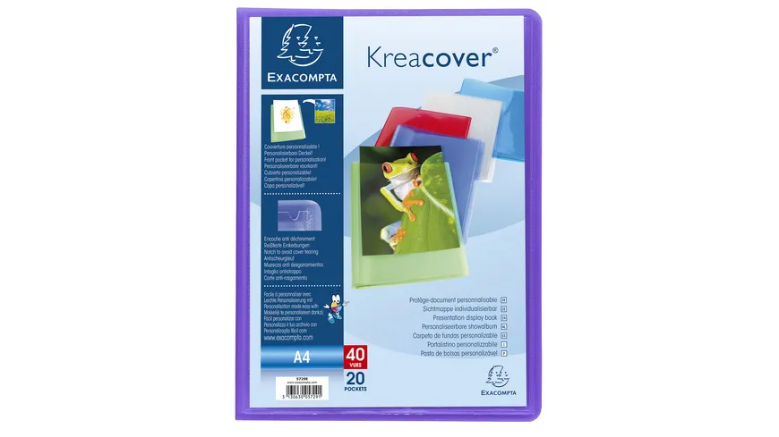 EXACOMPTA Sichtmappe mit 20 Hüllen Krea Cover A4 farbig sortiert sortiert