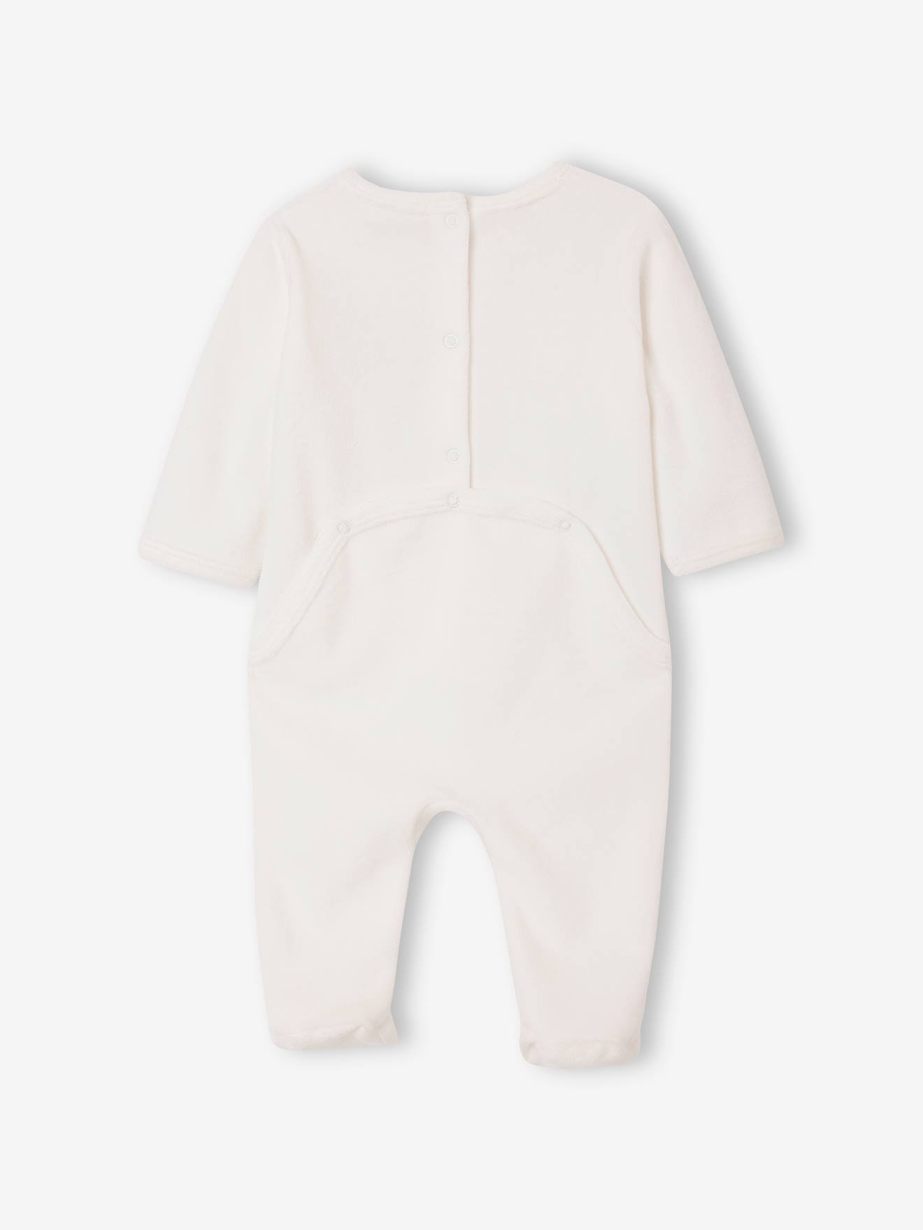 Vertbaudet 3er-Pack Baby Samtstrampler BASICS Oeko-Tex - hellrosa