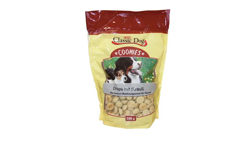 Classic Dog Hundesnack Cookies Drops mit Strauß 500 g