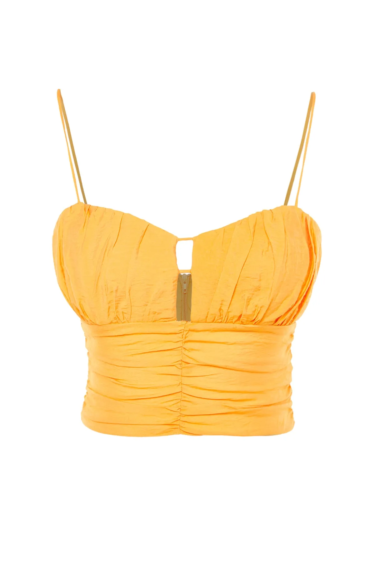 Trendyol Collection  Orangefarbenes, bauchfreies, gefüttertes Popeline-Bustier TPRSS22BS0060
