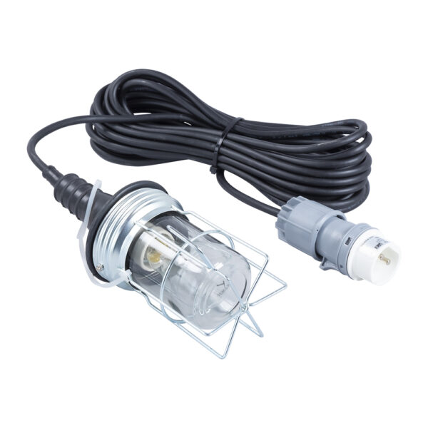 Eurolux 5201020 52.010.20 Korflooplampe gummi E27 – III 60W – 42V – persledning 10m H07RN-F 2 x 1,0 mm²