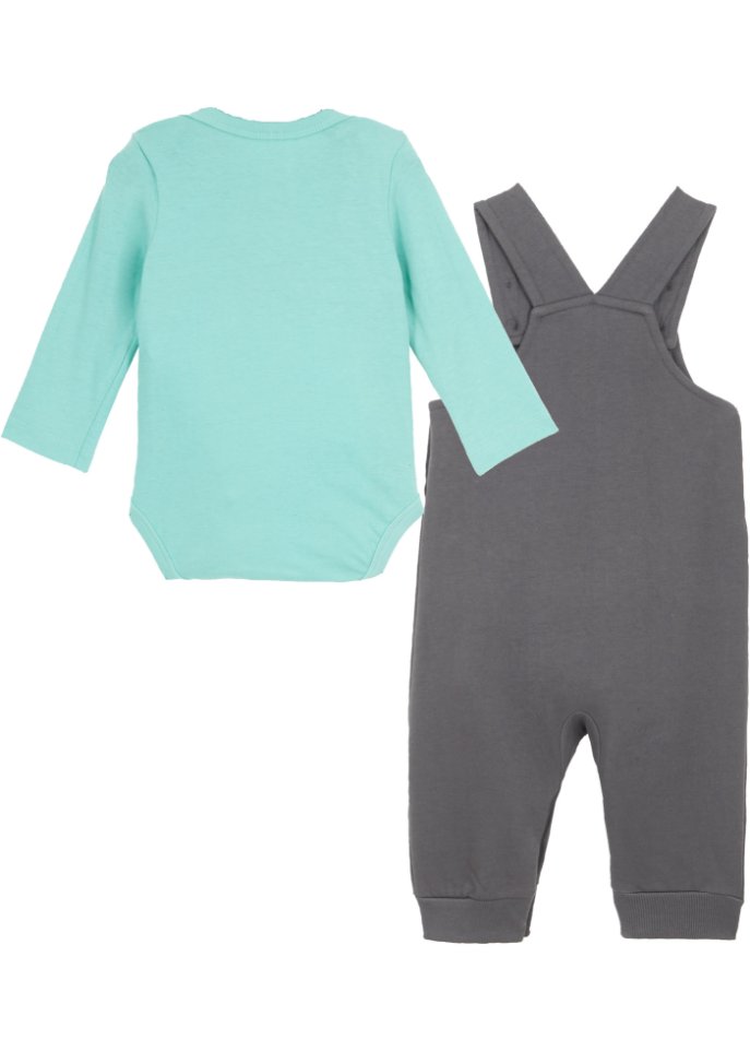 Baby Langarmbody + Sweatlatzhose aus Bio-Baumwolle (2-tlg.Set)