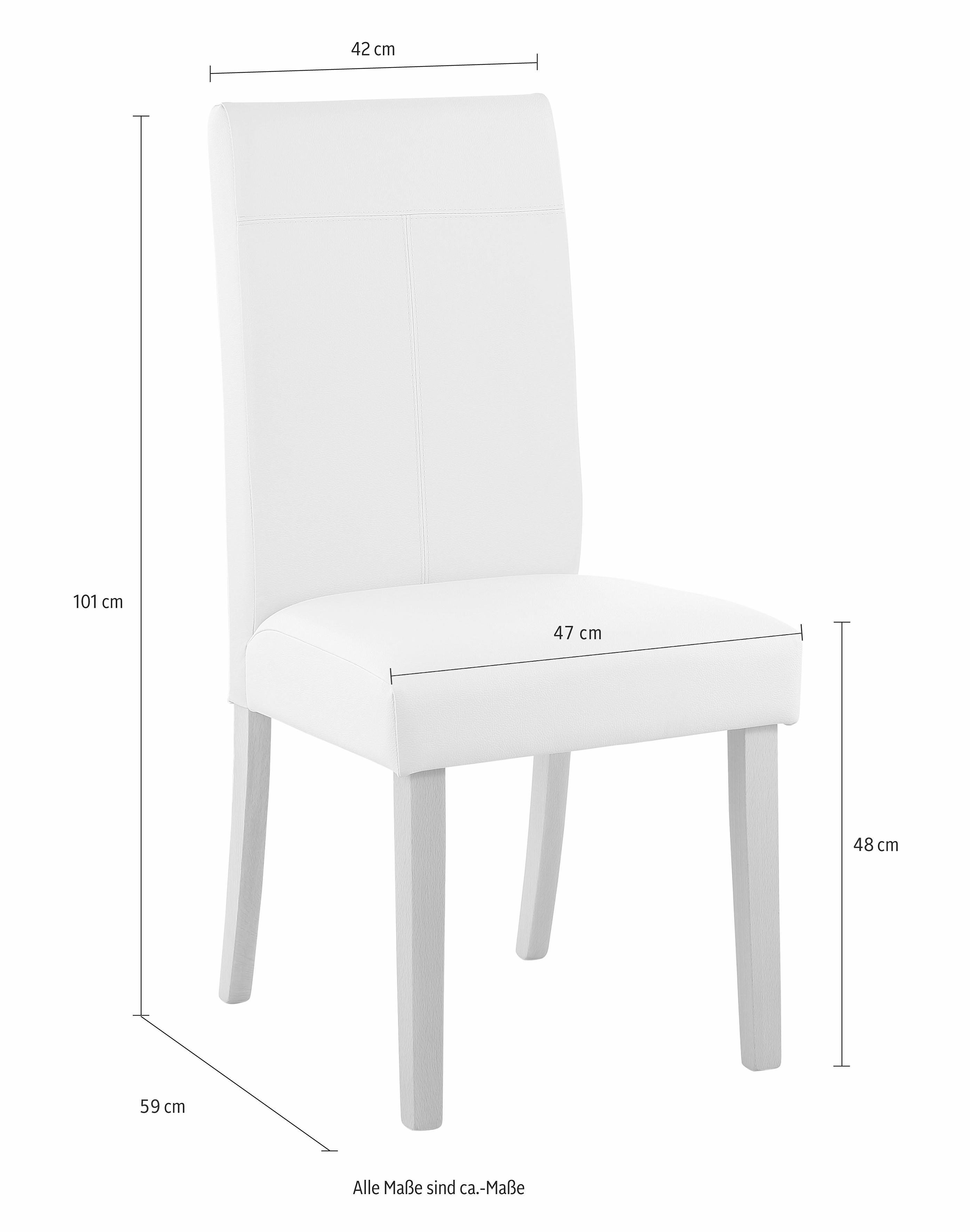 Home affaire 4-Fußstuhl Rubin (Set, 2 St), Im 2er, 4er oder 6er-Set, mit honigfarbenen oder dunkelbraunen Beinen