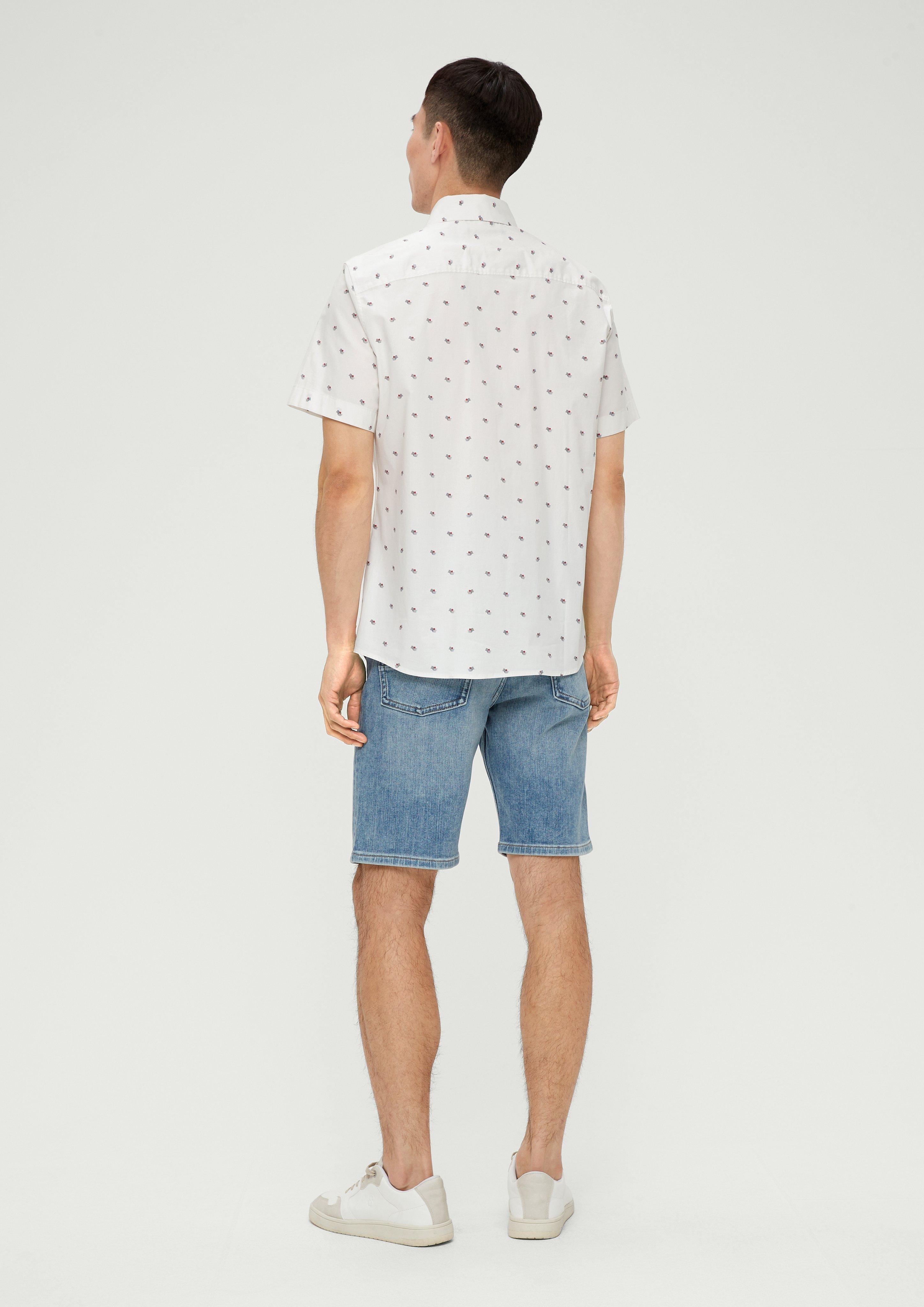 Slim: Kurzarmhemd mit Alloverprint  2131013-01A6