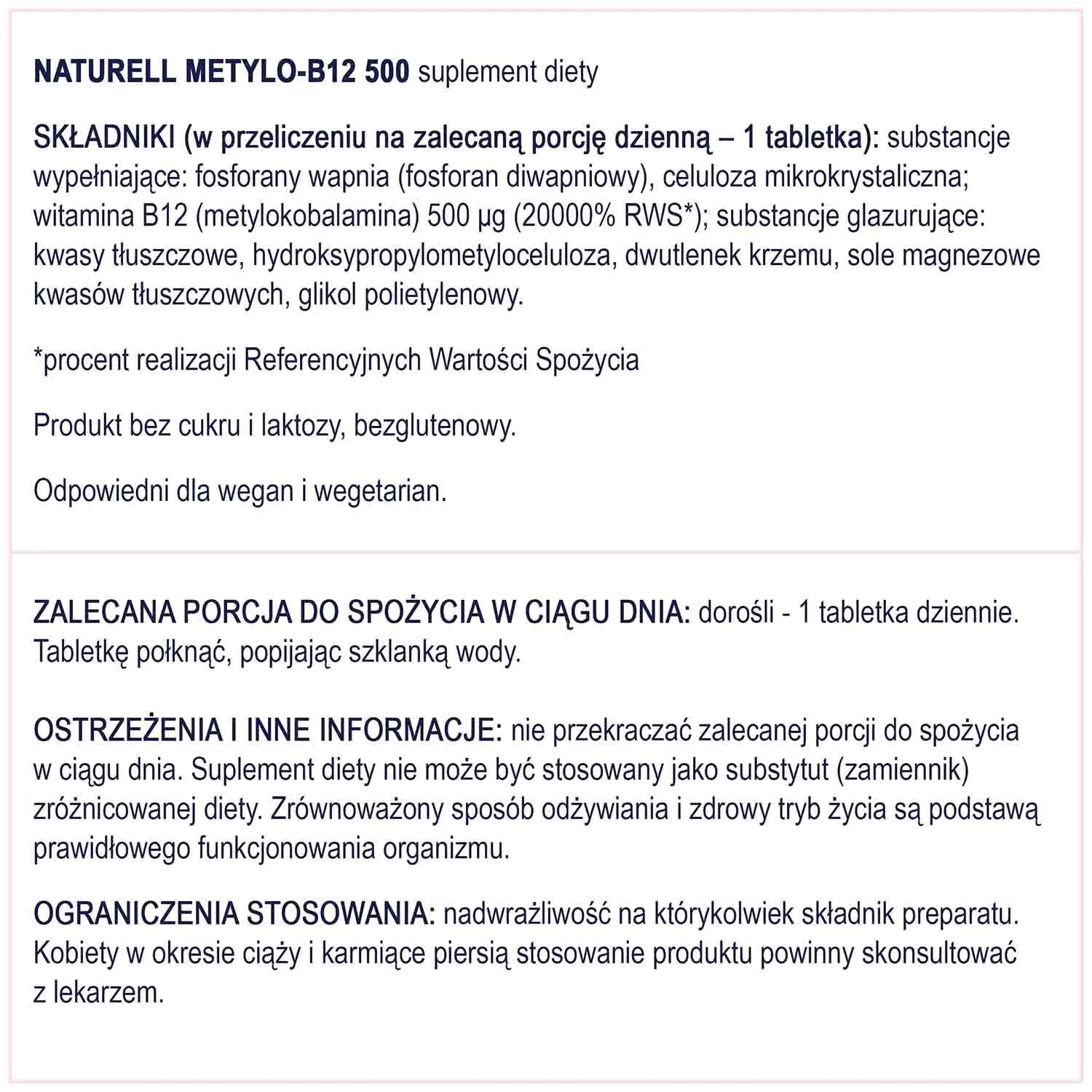Naturell metil-B12 500 120 tablečių