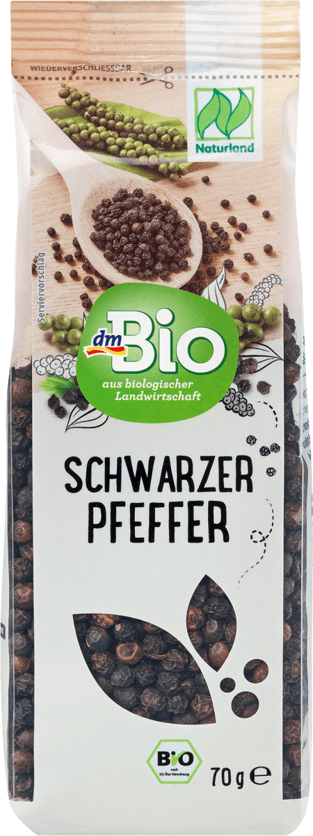 Schwarzer Pfeffer, ganze Körner, 70 g